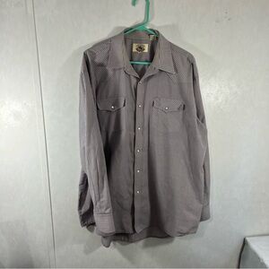 Cheyenne Men’s Western Gray White Casual Snap Down Shirt Size XXL Long Sleeve